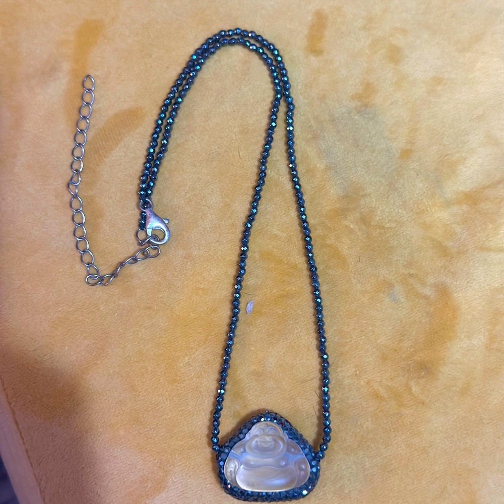 STERLING and crystal BUDDAH necklace